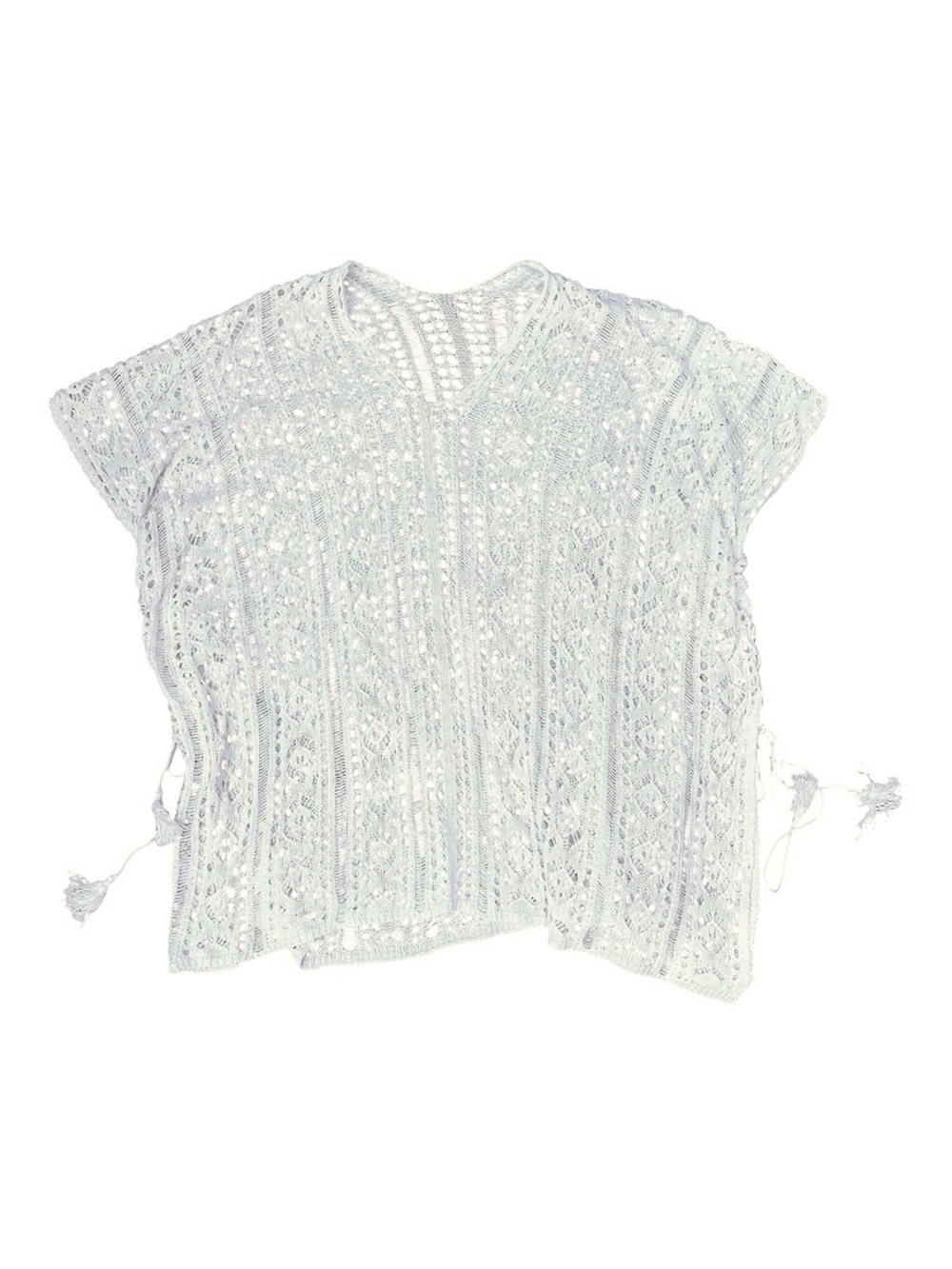 Lightweight Crochet Beach Cover-Up Top - cream colored